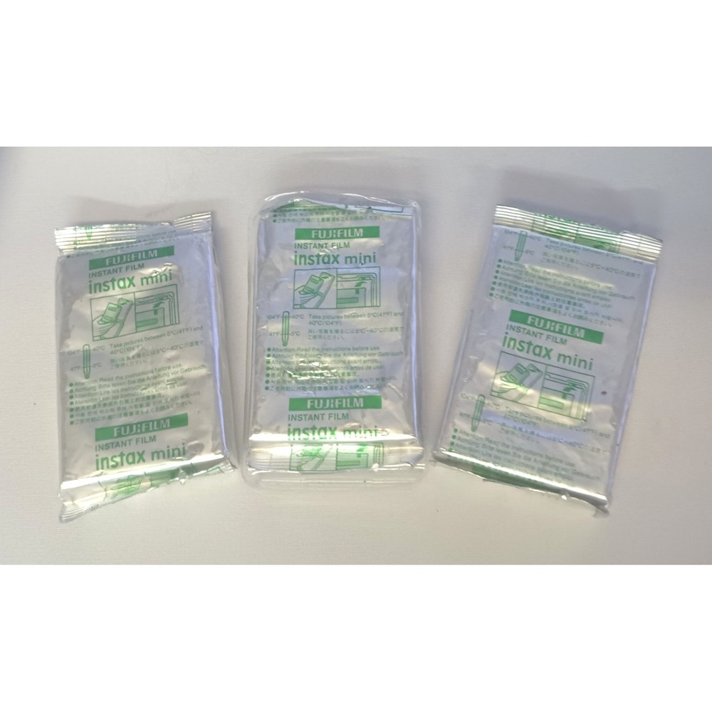 3x Fujifilm Instax Mini Film Genuine OEM Sealed in Foil Bag / Mfg Date 2022-2023